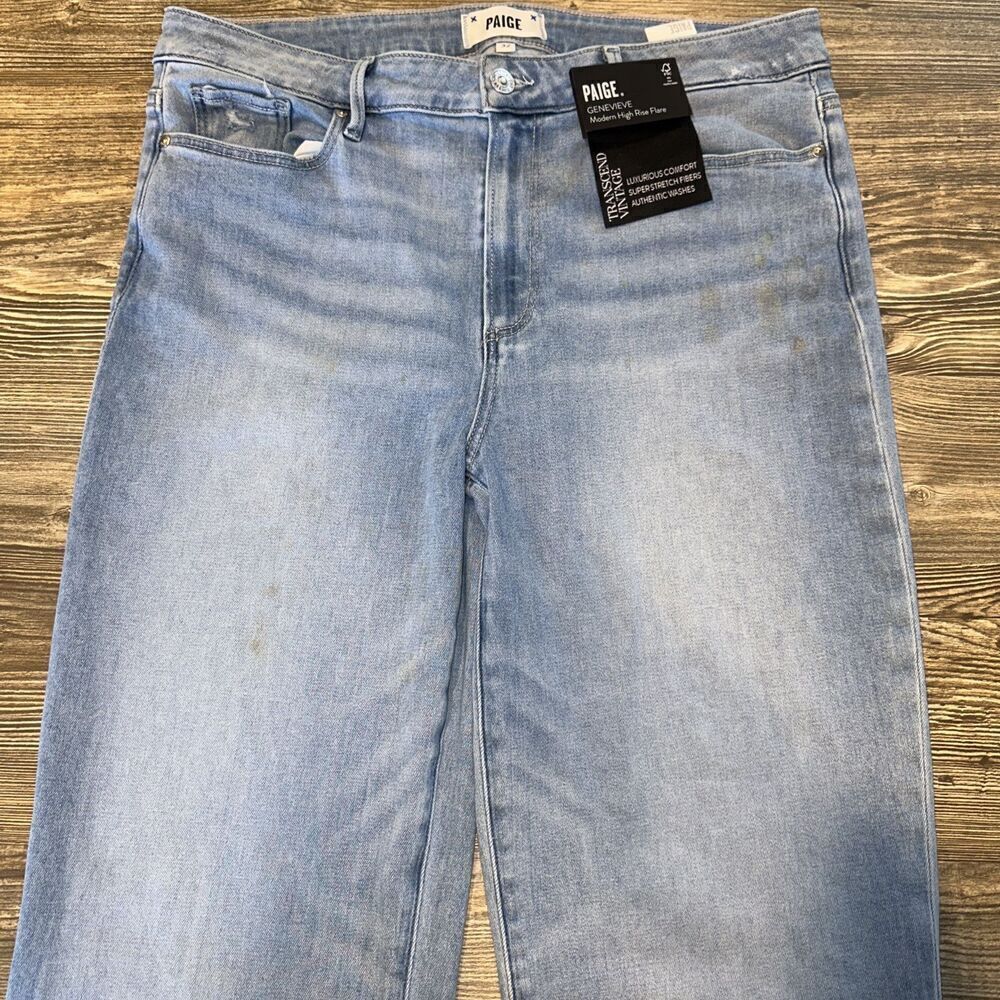 PAIGE Genevieve Modern High Rise Flare Transcend Vintage Stretch Jeans. Defect.N